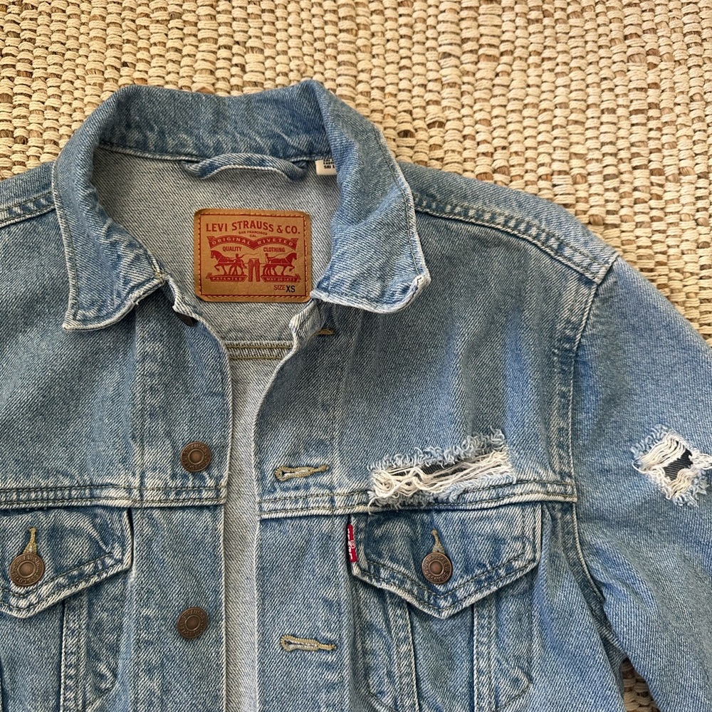 Levi's Light Blue Distressed Denim Jacket